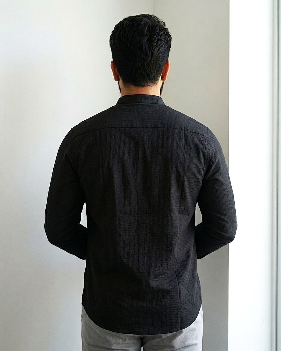 Noir Signature Chinese Collar Shirt | R1VAAZ